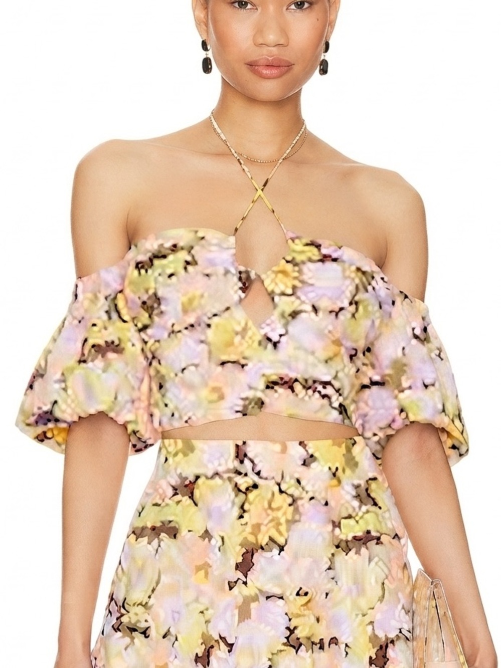 NWT Minkpink Sz L Zoey Floral Cotton Cropped Blouse